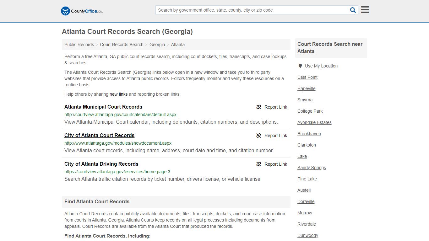 Atlanta Court Records Search (Georgia) - County Office