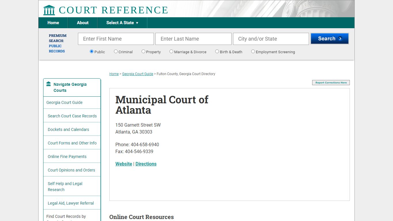 Municipal Court of Atlanta - CourtReference.com